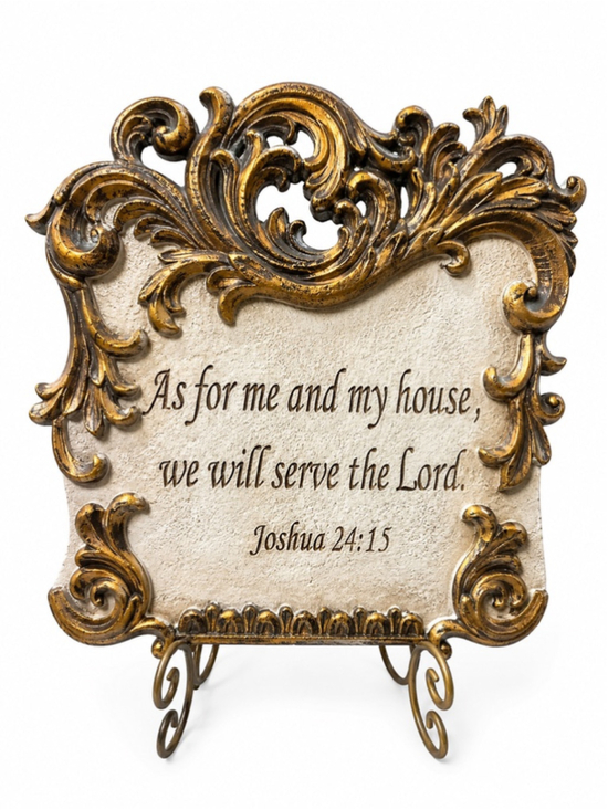 No brand Other - Rustic Gold Scrollwork Joshua 24:15 Inspirational Plaque